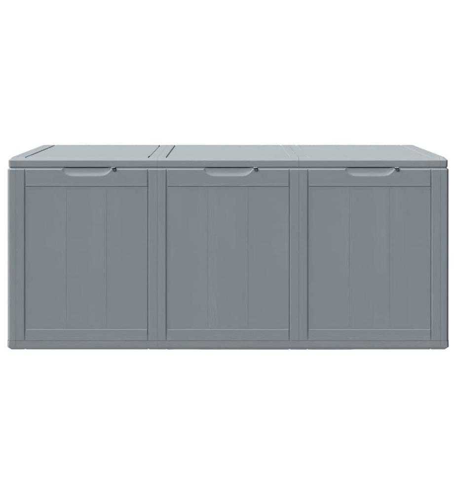 Boîte de rangement de jardin 270 L Gris PP aspect bois