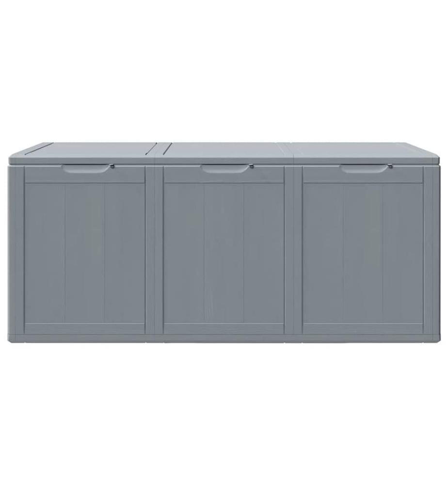 Boîte de rangement de jardin 270 L Gris PP aspect bois