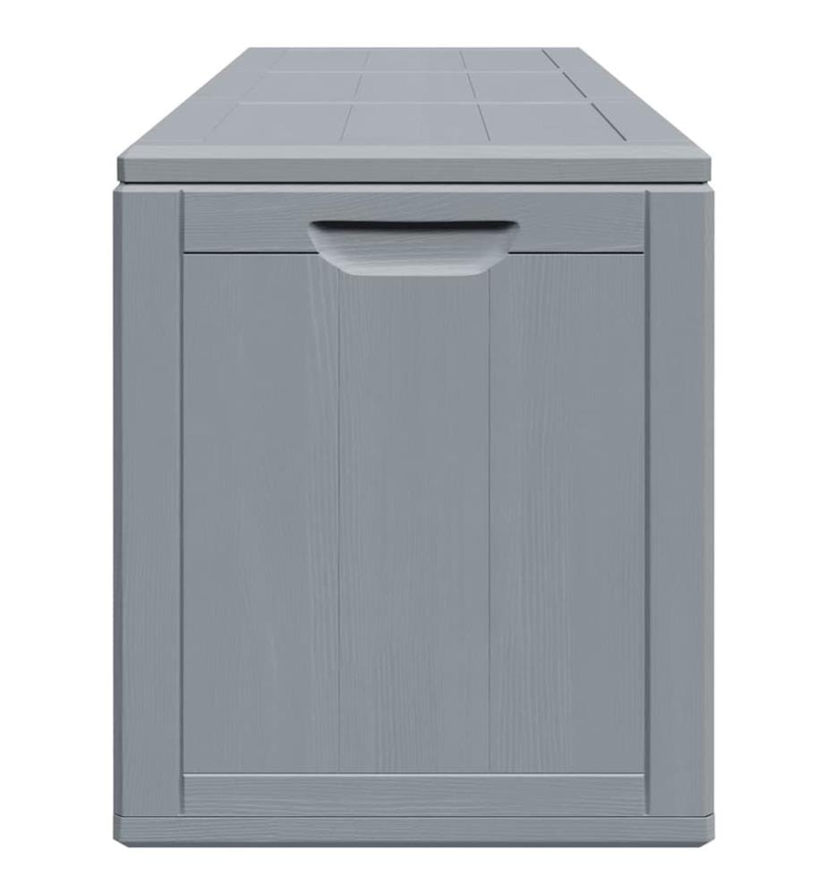 Boîte de rangement de jardin 270 L Gris PP aspect bois