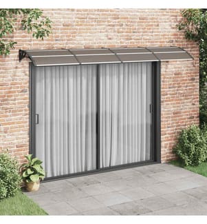 Türvordach Schwarz 350x100 cm Polycarbonat