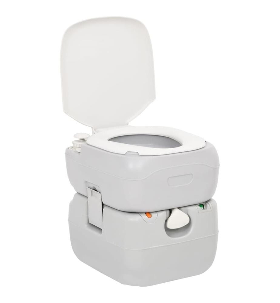Camping-Toilette Tragbar Grau und Weiss 22+12 L HDPE