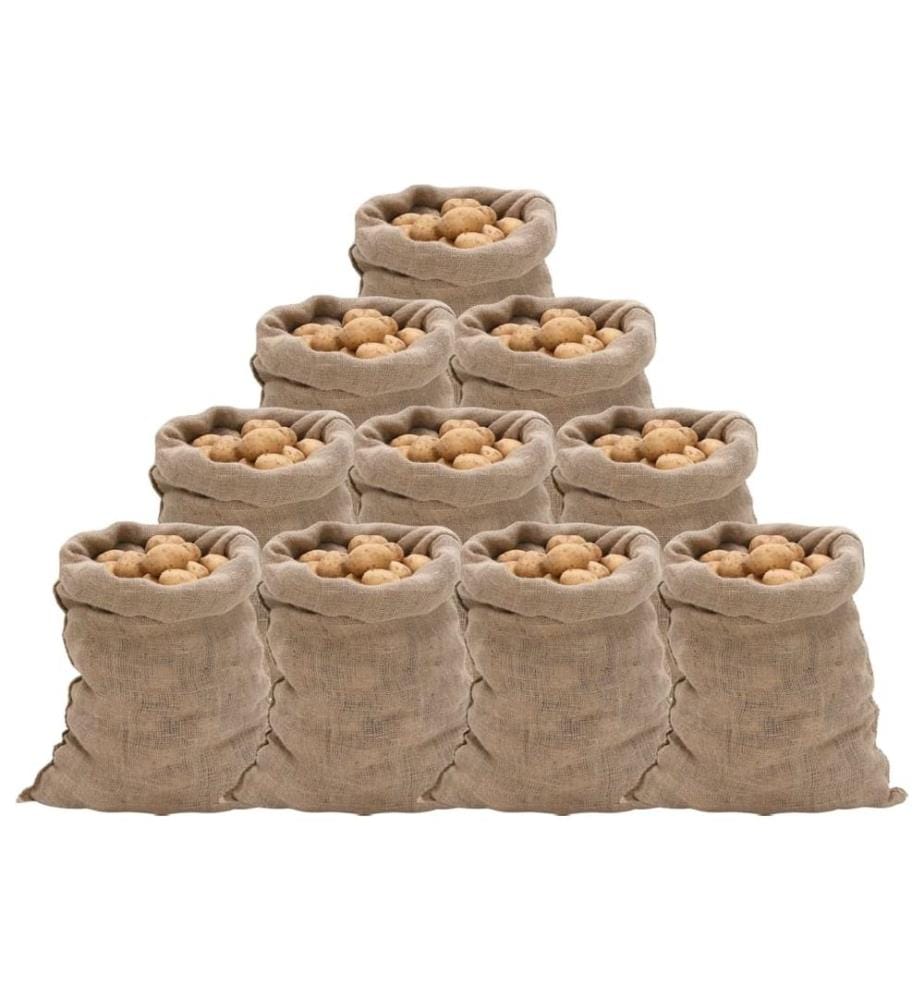 Sacs en jute 10 pcs 60x105 cm 100 % jute 220 g/m²