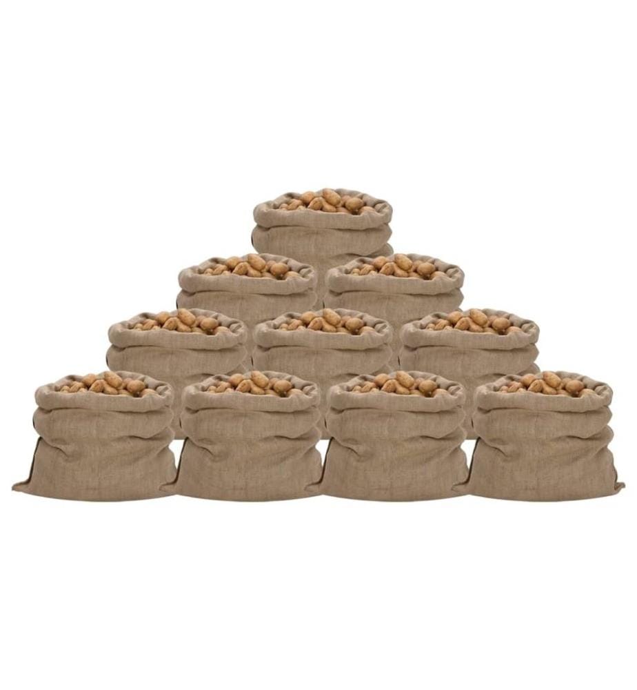 Sacs en jute 10 pcs 100x110 cm 100 % jute 340 g/m²
