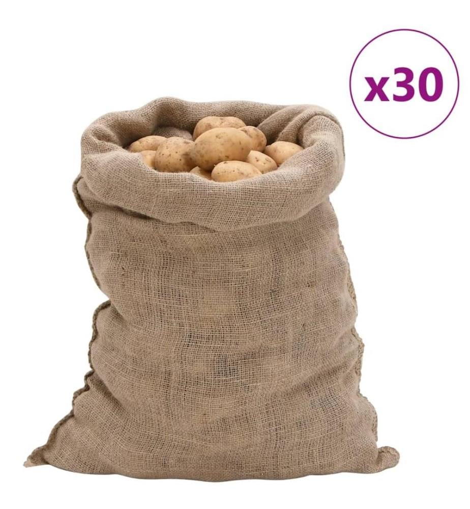 Sacs en jute 30 pcs 60x105 cm 100 % jute 220 g/m²