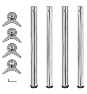 4x höhenverstellbares Tischbein Tischbeine Chrom 710 mm