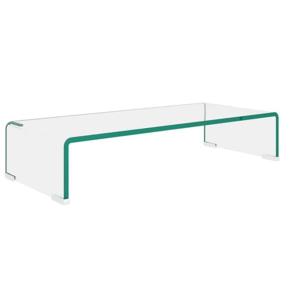 TV-Tisch/Bildschirmerhöhung Glas Transparent 60x25x11 cm