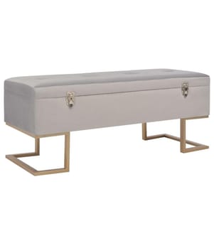 Bank mit Staufach 105 cm Grau Samt