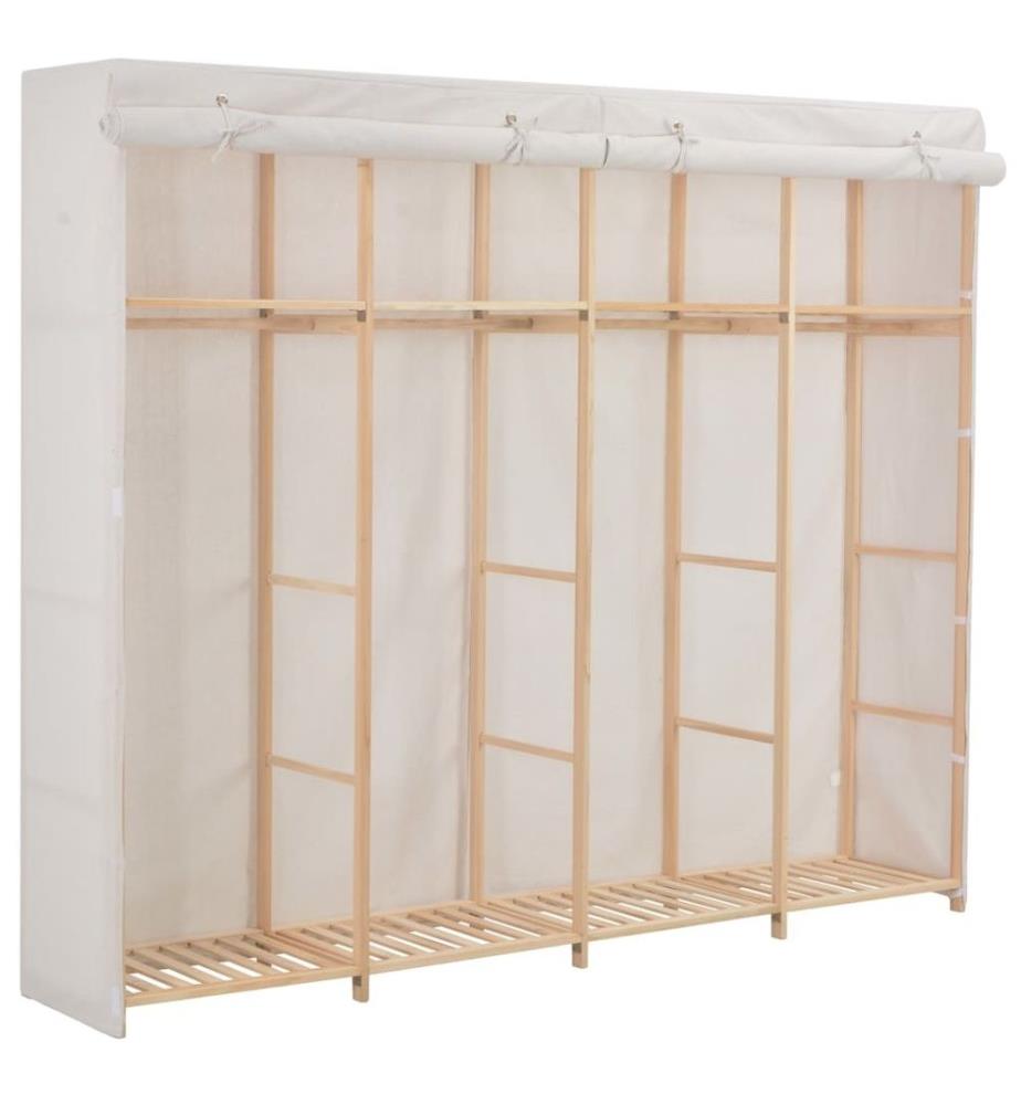 Kleiderschrank Weiss 200 x 40 x 170 cm Stoff