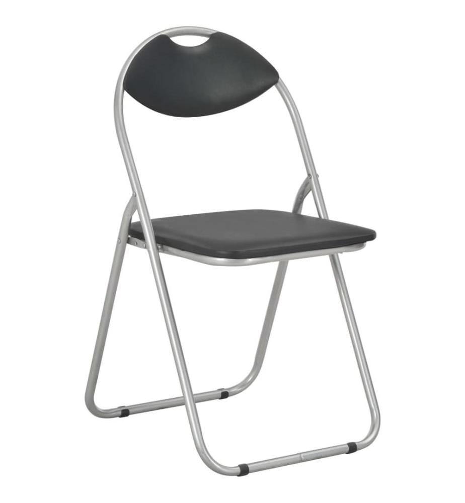 Klappbare Esszimmerstühle 4 Stk. Schwarz Kunstleder