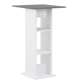 Table de bar Blanc et gris anthracite 60x60x110 cm