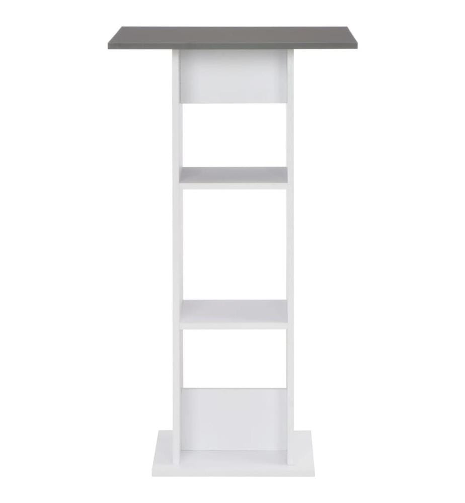 Table de bar Blanc et gris anthracite 60x60x110 cm