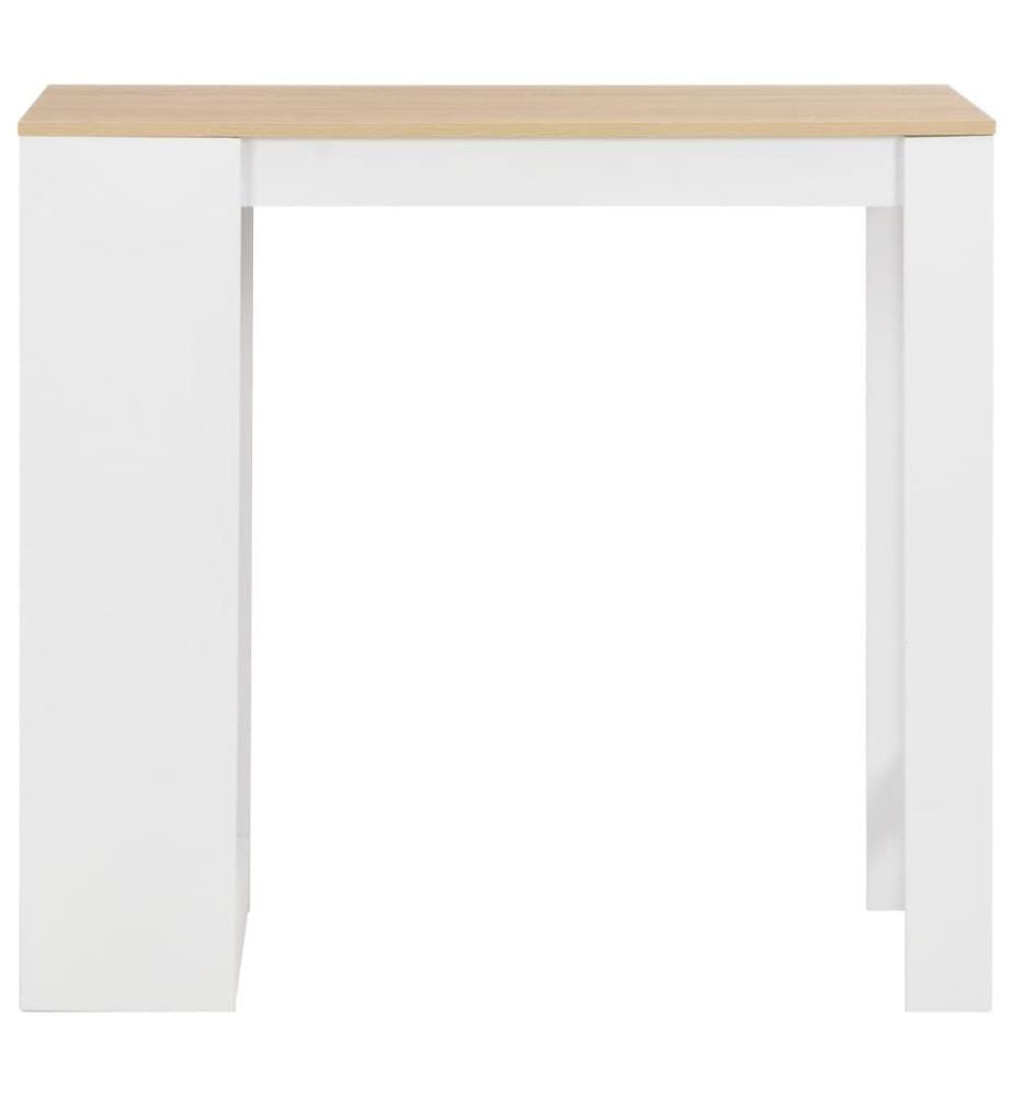 Bartisch mit Regal Weiss 110x50x103 cm
