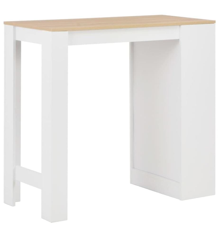 Bartisch mit Regal Weiss 110x50x103 cm