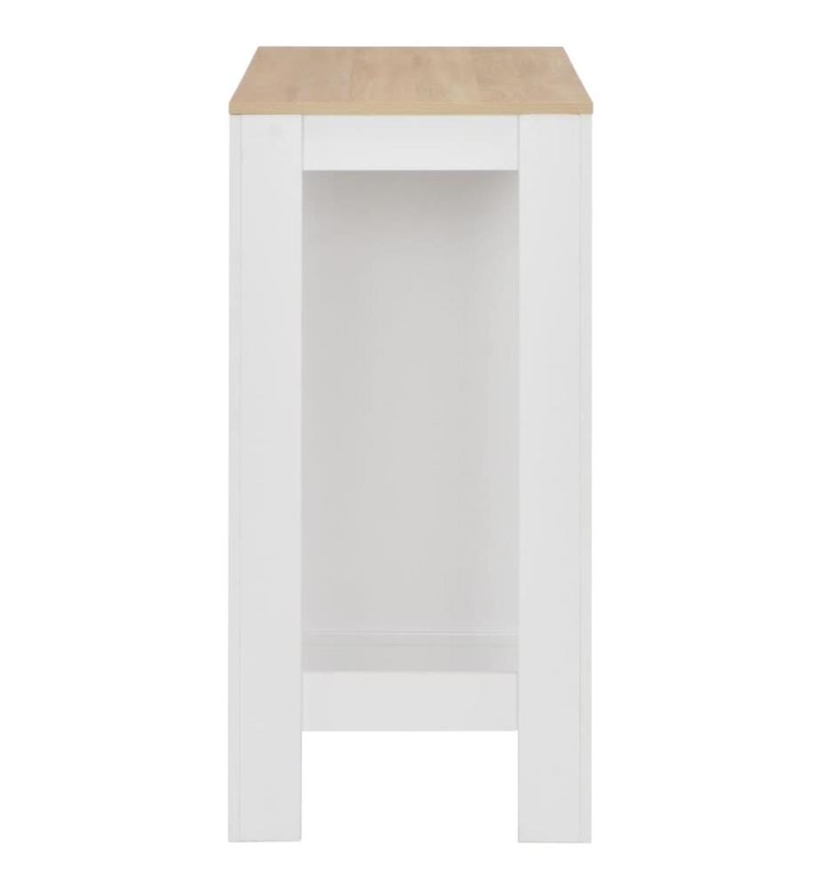 Bartisch mit Regal Weiss 110x50x103 cm