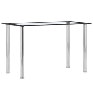 Table à manger Noir et transparent 120x60x75 cm Verre trempé