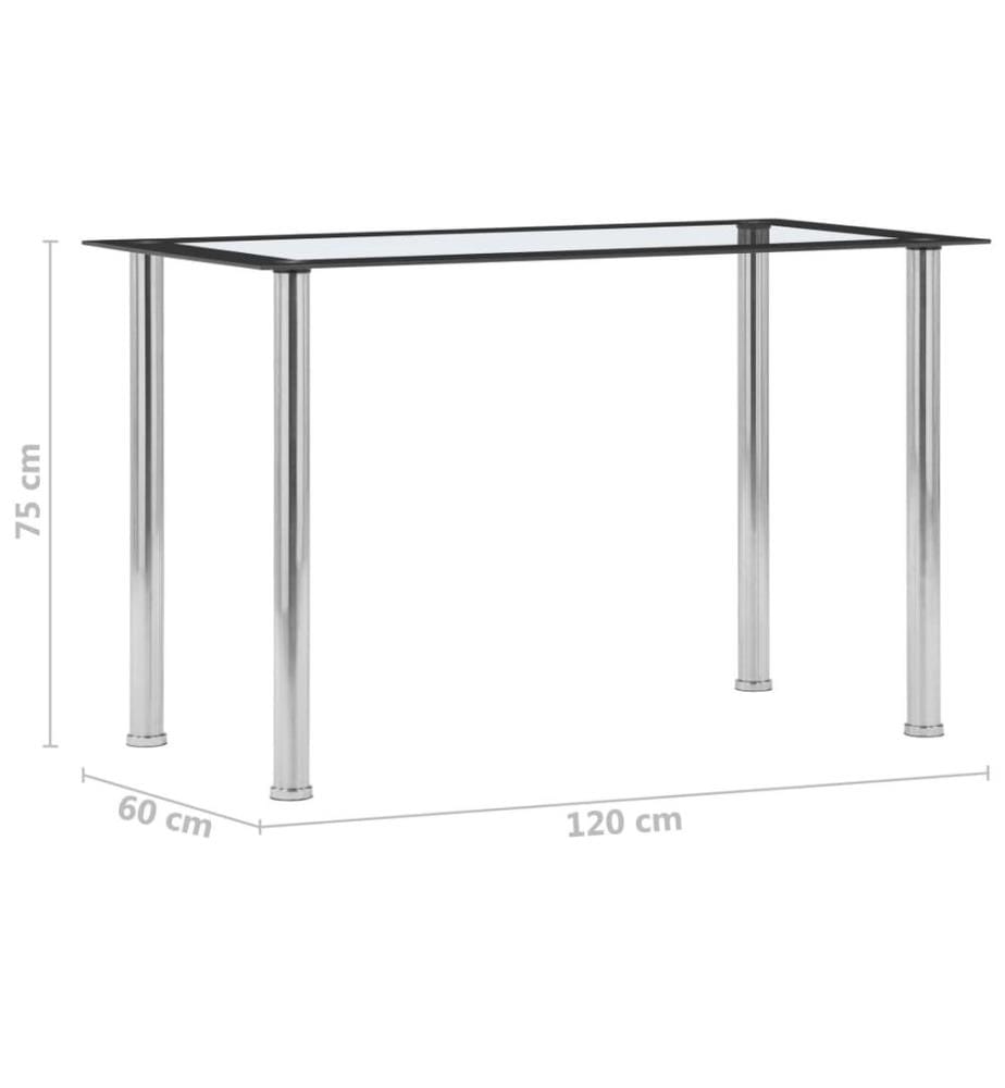 Esstisch Schwarz und Transparent 120 x 60 x 75 cm Hartglas