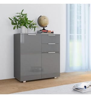 Sideboard Hochglanz-Grau 71x35x80 cm Holzwerkstoff