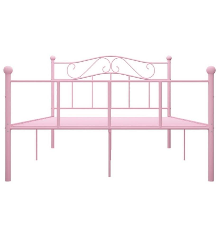 Bettgestell Rosa Metall 140×200 cm