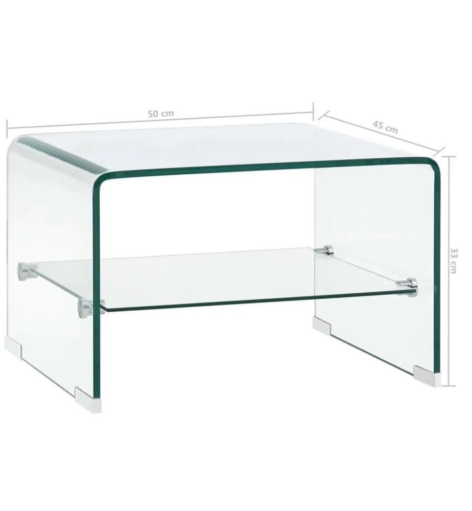 Table basse Clair 50 x 45 x 33 cm Verre trempé