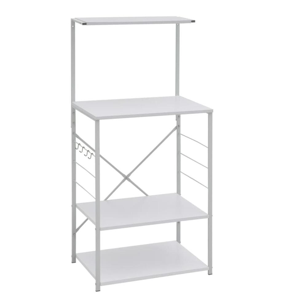 Armoire à micro-ondes Blanc 60x39,6x123 cm Bois d'ingénierie