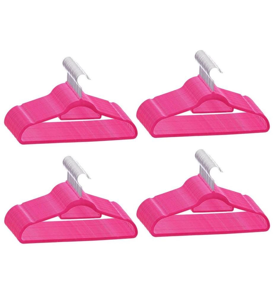 100 Stk. Kleiderbügel-Set Anti-Rutsch Rosa Samt