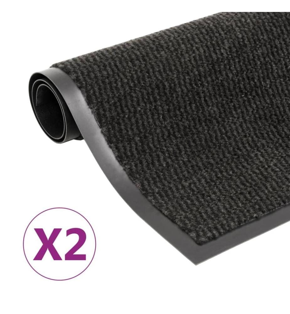 Schmutzfangmatten 2 Stk. Rechteckig Getuftet 90x150cm Schwarz