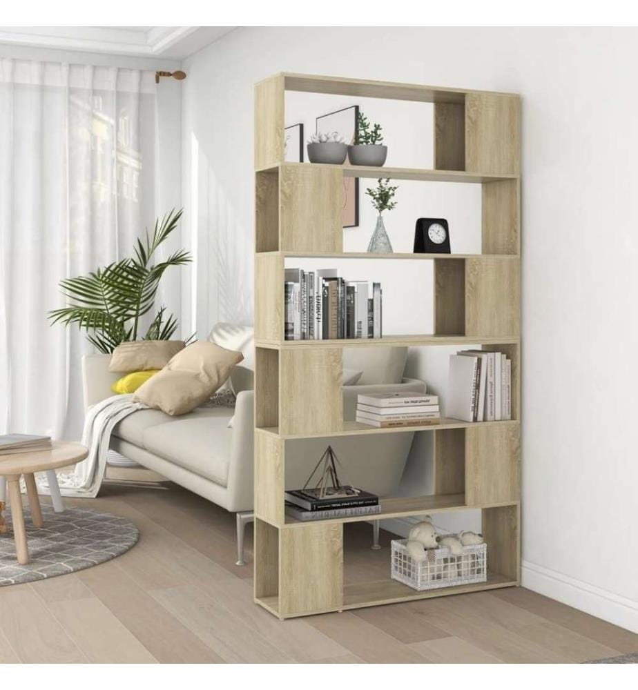 Bücherregal Raumteiler Sonoma-Eiche 100x24x188 cm
