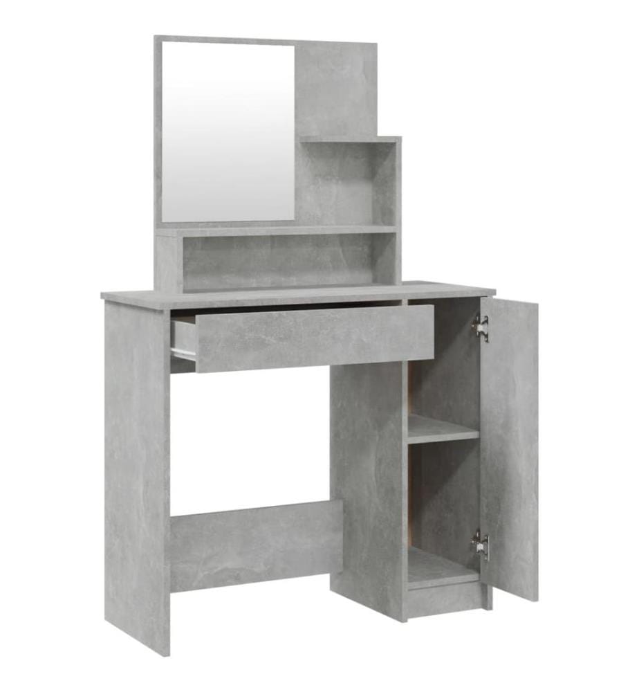 Schminktisch-Set Betongrau 86,5x35x136 cm