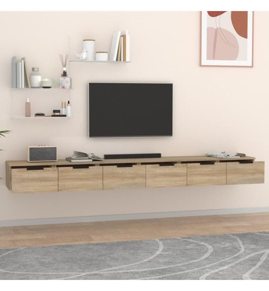 Wandschränke 2 Stk. Sonoma-Eiche 102x30x20 cm Holzwerkstoff