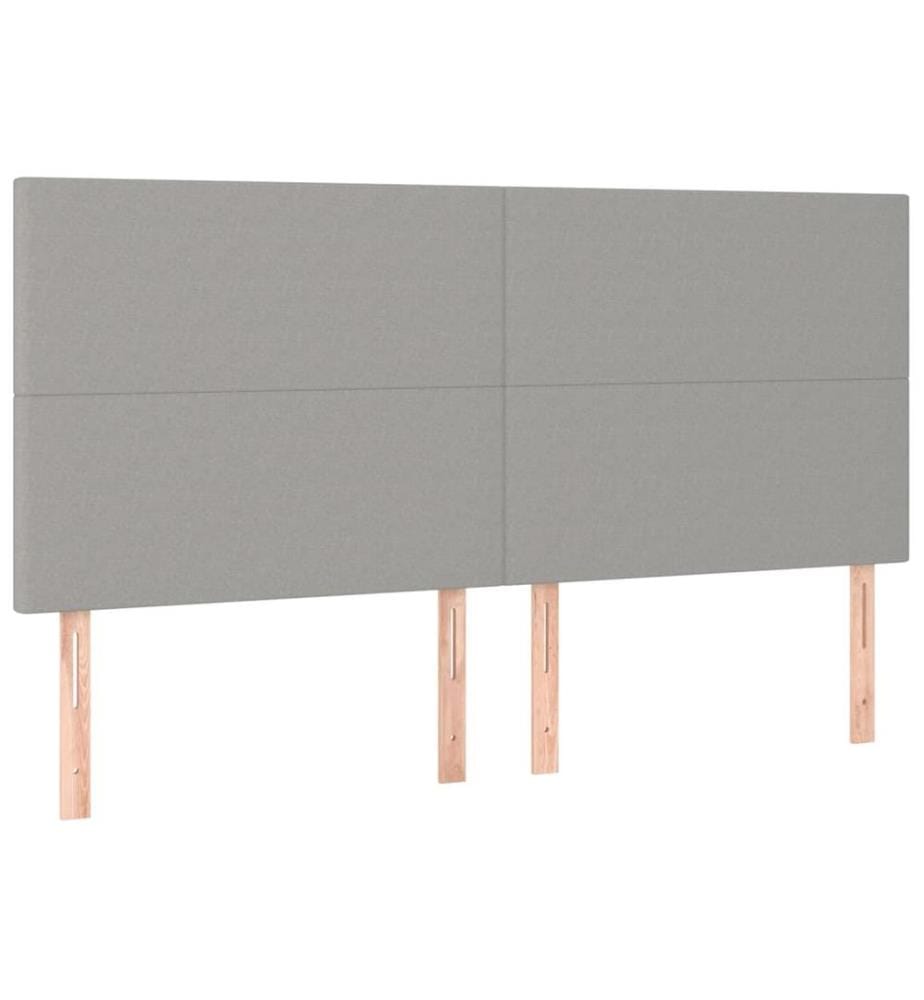 Kopfteile 4 Stk. Hellgrau 80x5x78/88 cm Stoff