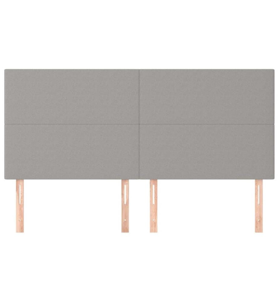 Kopfteile 4 Stk. Hellgrau 80x5x78/88 cm Stoff