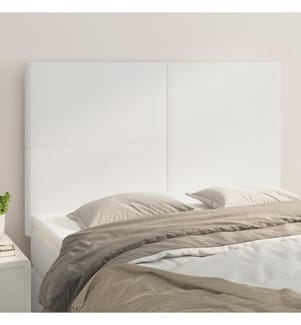 Kopfteile 4 Stk. Weiss 72x5x78/88 cm Kunstleder