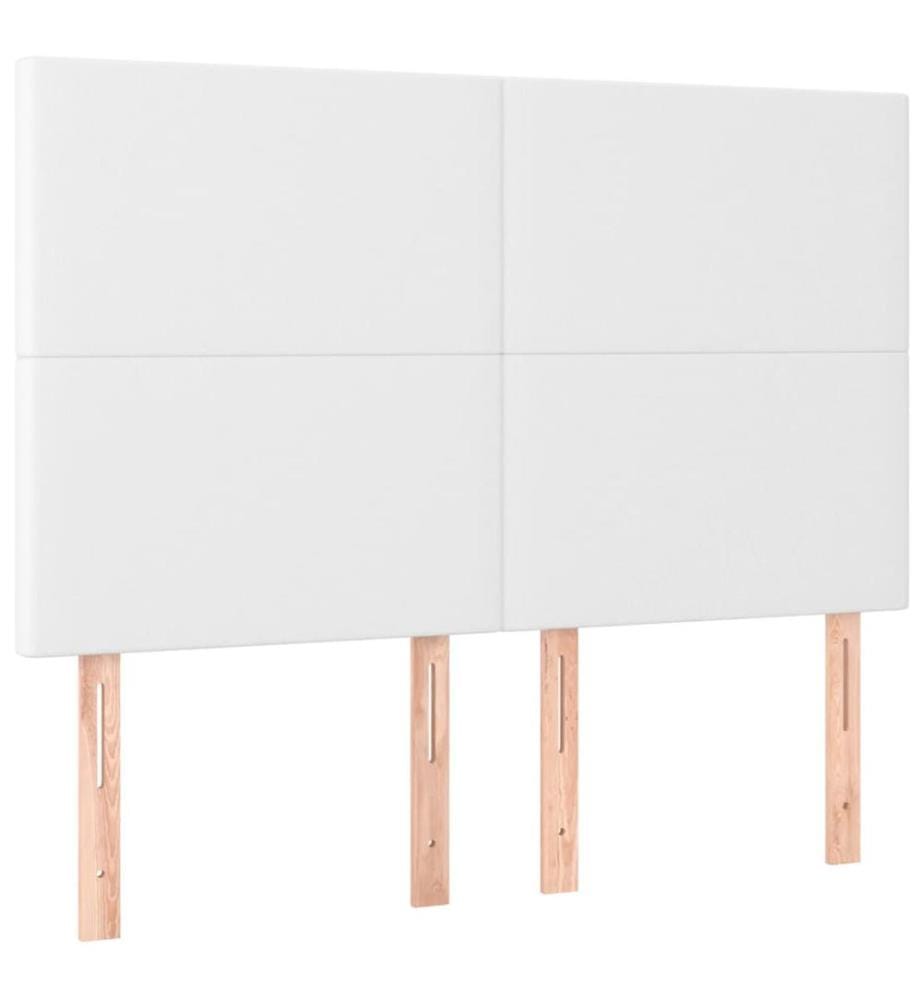 Kopfteile 4 Stk. Weiss 72x5x78/88 cm Kunstleder