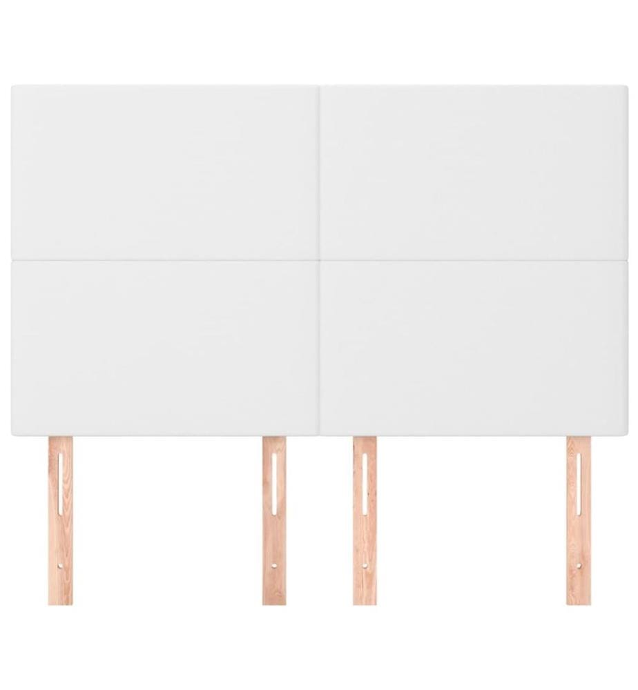 Kopfteile 4 Stk. Weiss 72x5x78/88 cm Kunstleder