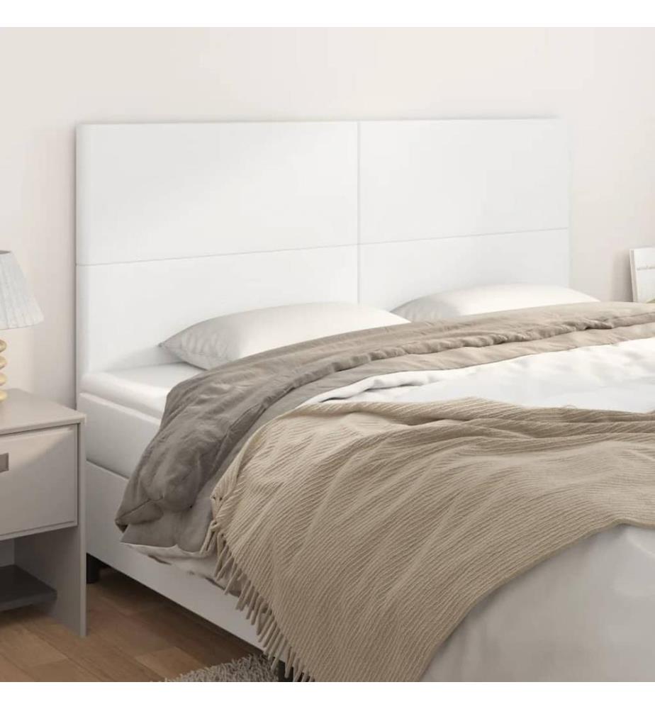 Kopfteile 4 Stk. Weiss 90x5x78/88 cm Kunstleder