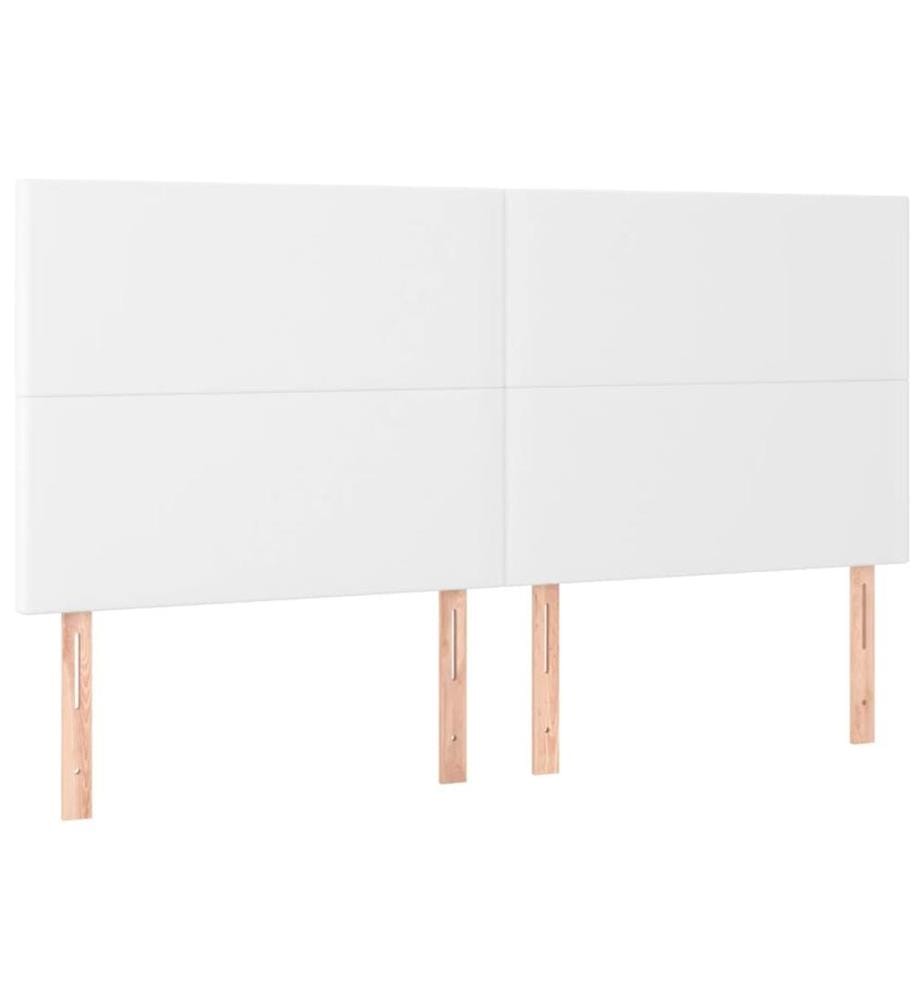 Kopfteile 4 Stk. Weiss 90x5x78/88 cm Kunstleder