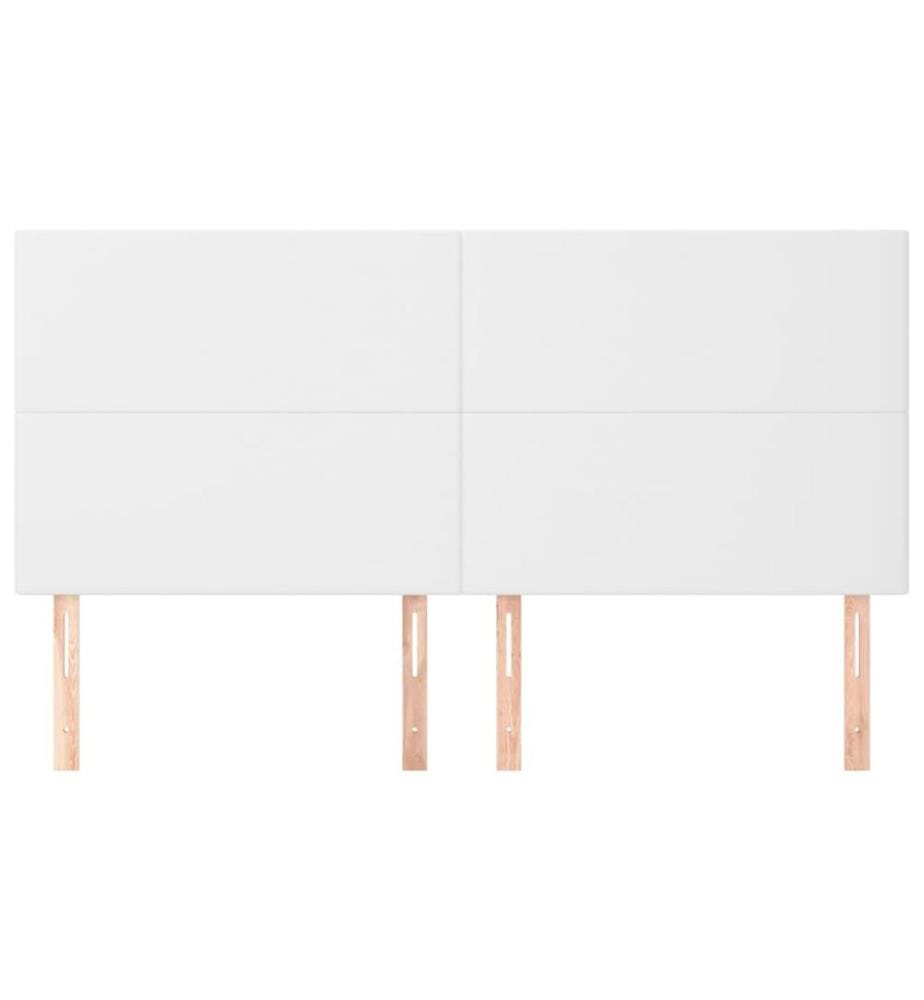 Kopfteile 4 Stk. Weiss 90x5x78/88 cm Kunstleder