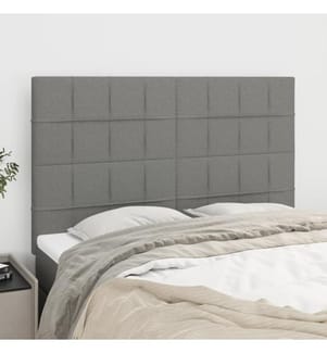 Kopfteile 4 Stk. Dunkelgrau 72x5x78/88 cm Stoff