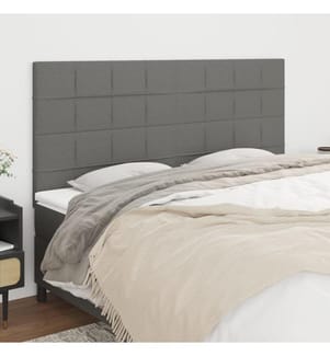 Kopfteile 4 Stk. Dunkelgrau 80x5x78/88 cm Stoff
