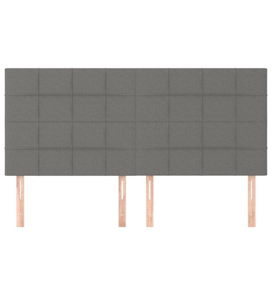 Kopfteile 4 Stk. Dunkelgrau 80x5x78/88 cm Stoff