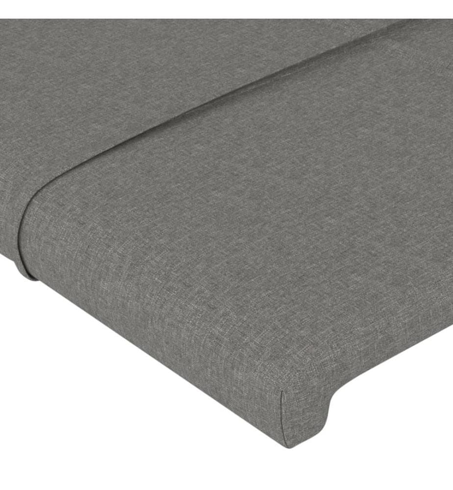 Kopfteile 4 Stk. Dunkelgrau 80x5x78/88 cm Stoff