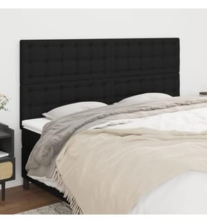 Kopfteile 4 Stk. Schwarz 100x5x78/88 cm Stoff