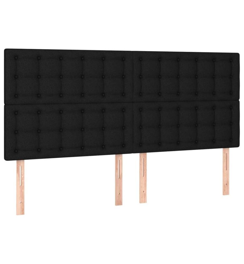 Kopfteile 4 Stk. Schwarz 100x5x78/88 cm Stoff