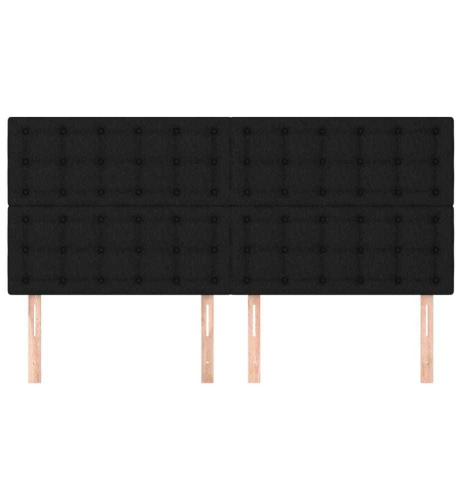 Kopfteile 4 Stk. Schwarz 100x5x78/88 cm Stoff
