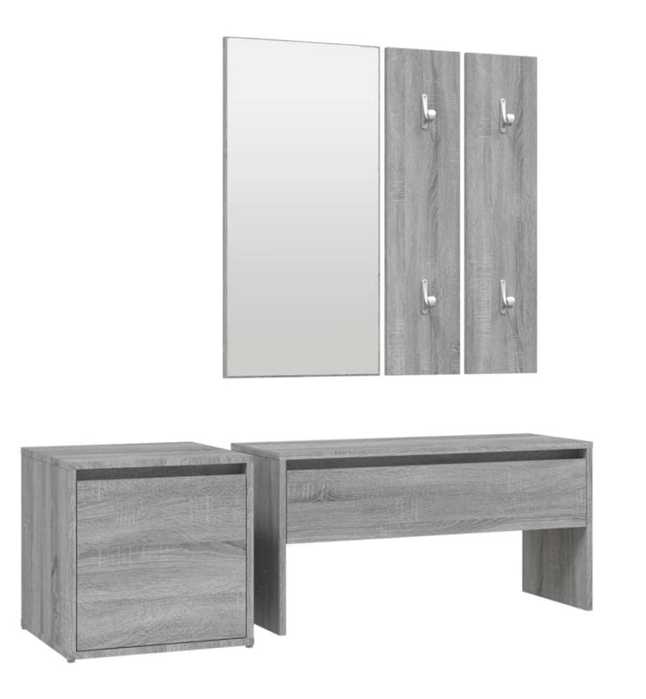 Garderoben-Set Grau Sonoma Holzwerkstoff