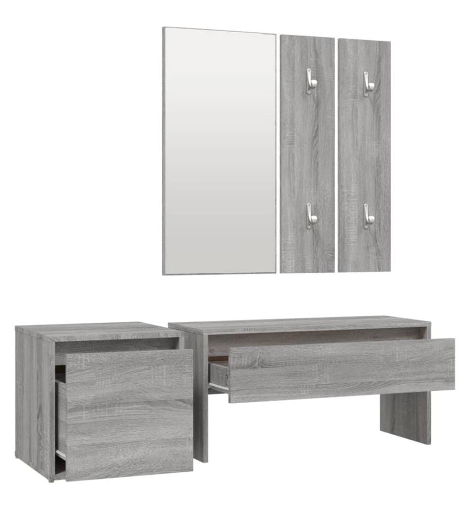 Garderoben-Set Grau Sonoma Holzwerkstoff