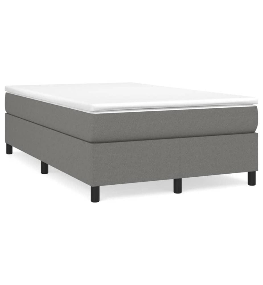 Sommier à ressorts de lit Gris foncé 120x200 cm Tissu