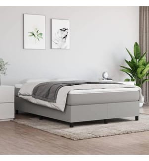 Boxspringbett Hellgrau 140x200 cm Stoff