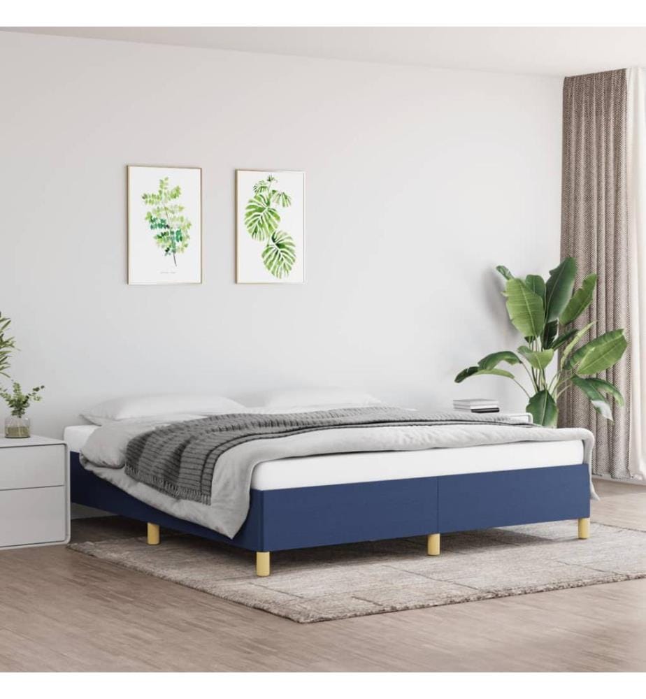 Bettgestell ohne Matratze Blau 160x200 cm Stoff