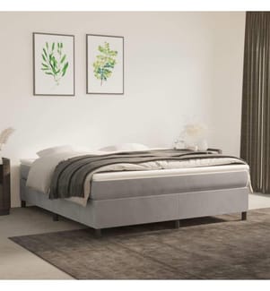 Boxspringbett Hellgrau 160x200 cm Samt